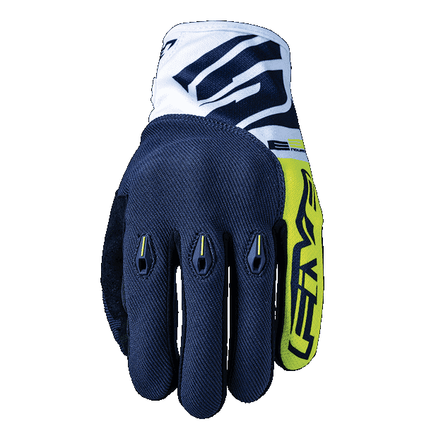 gants-motocross-enduro-five gloves-fluo-yellow-blue-face