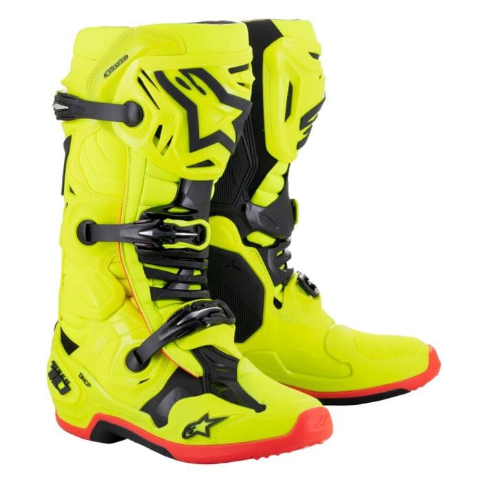 bottes-motocross-alpinestars-tech10-boots-yellow-neon-red